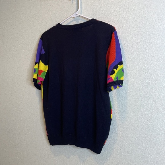Missy Missy bright geometric 80’s knit art top - Picture 5 of 5